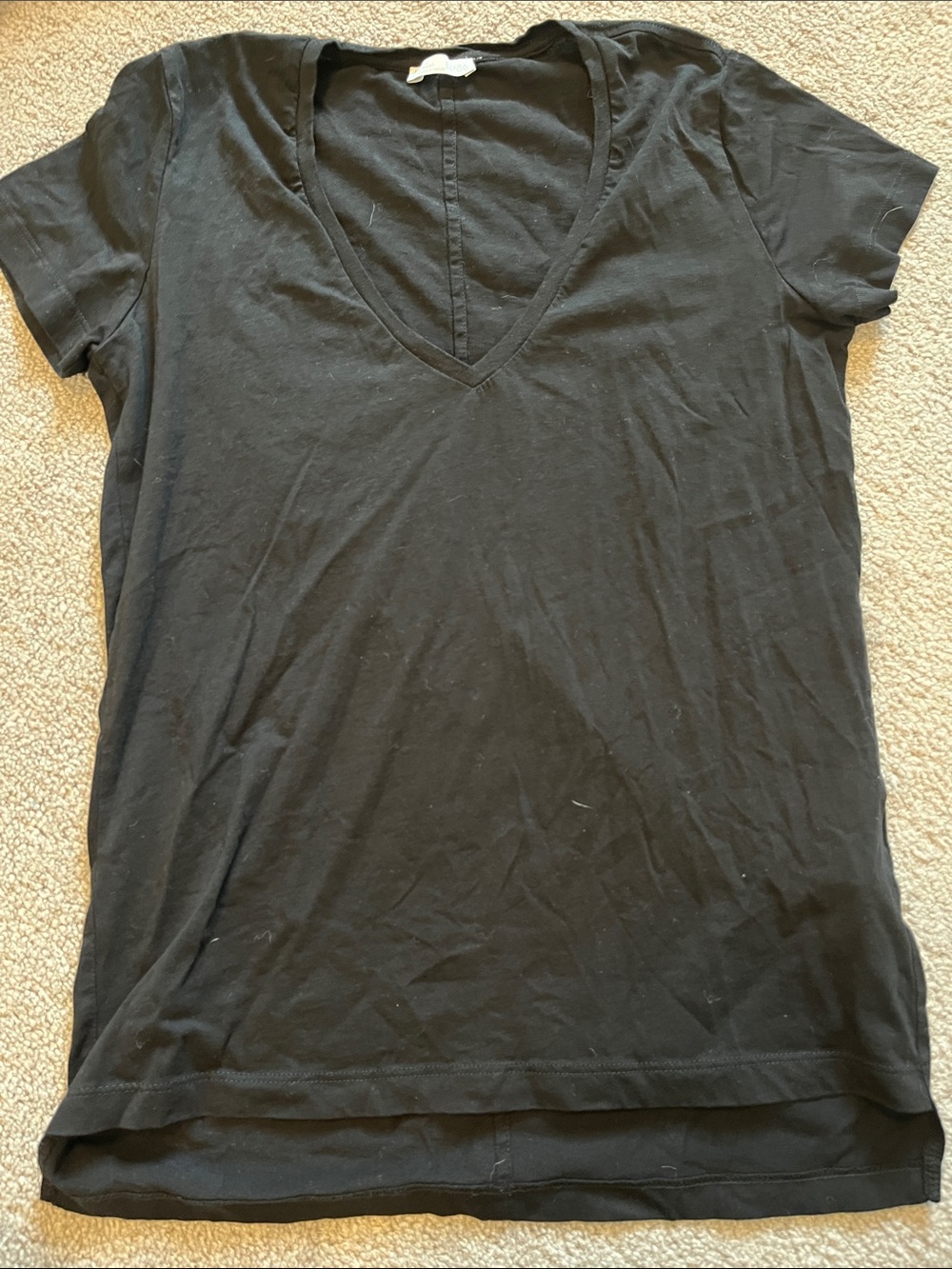 Zara Black V-Neck Women's Tee